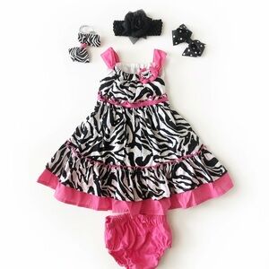 Pink and Black Zebra Print 18m Baby Dress